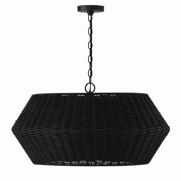 Boca Six Light Pendant in Matte Black