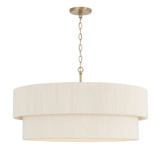 Delaney Four Light Pendant in Matte Brass