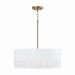 Dash Three Light Pendant in Aged Brass and White