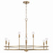 Fuller Nine Light Chandelier in Aged Brass