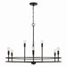 Fuller Nine Light Chandelier in Matte Black