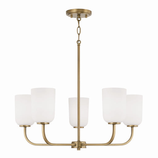 Lawson Five Light Chandelier in Aged Brass