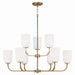 Lawson Nine Light Chandelier in Aged Brass