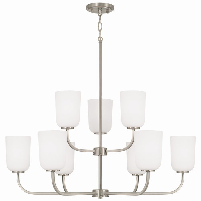 Lawson Nine Light Chandelier in Brushed Nickel