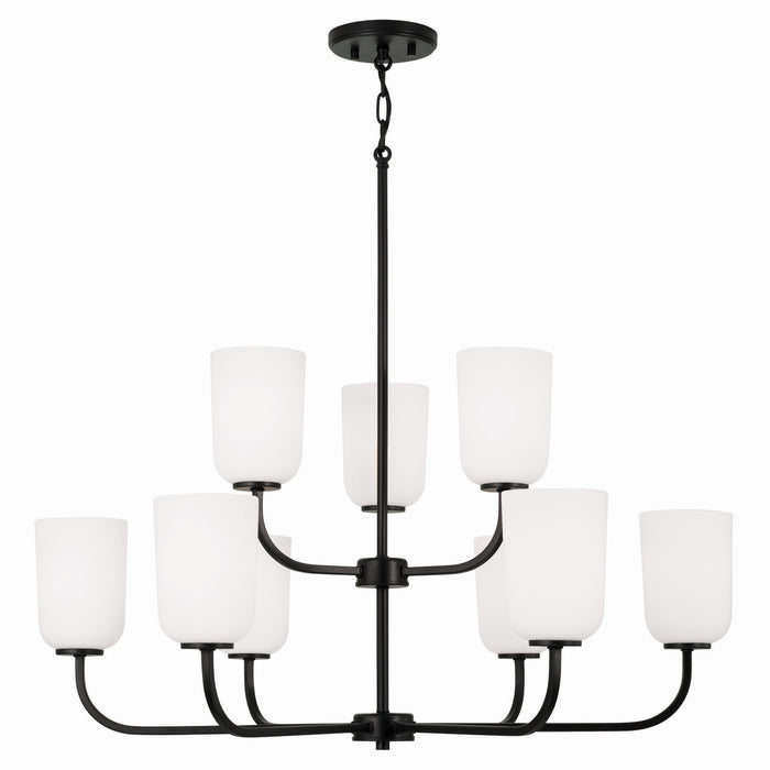 Lawson Nine Light Chandelier in Matte Black