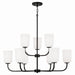 Lawson Nine Light Chandelier in Matte Black