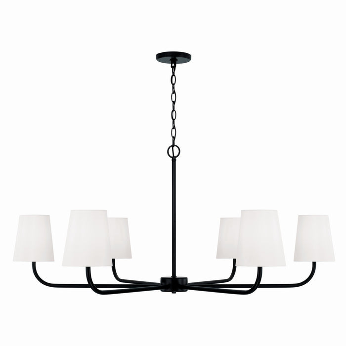 Brody Six Light Chandelier in Matte Black