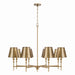 Whitney Eight Light Chandelier in Aged Brass