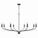 Dolan Eight Light Chandelier in Matte Black