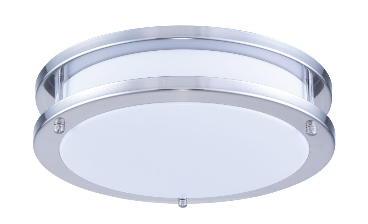 Daxter Flush Mount in White & Nickel