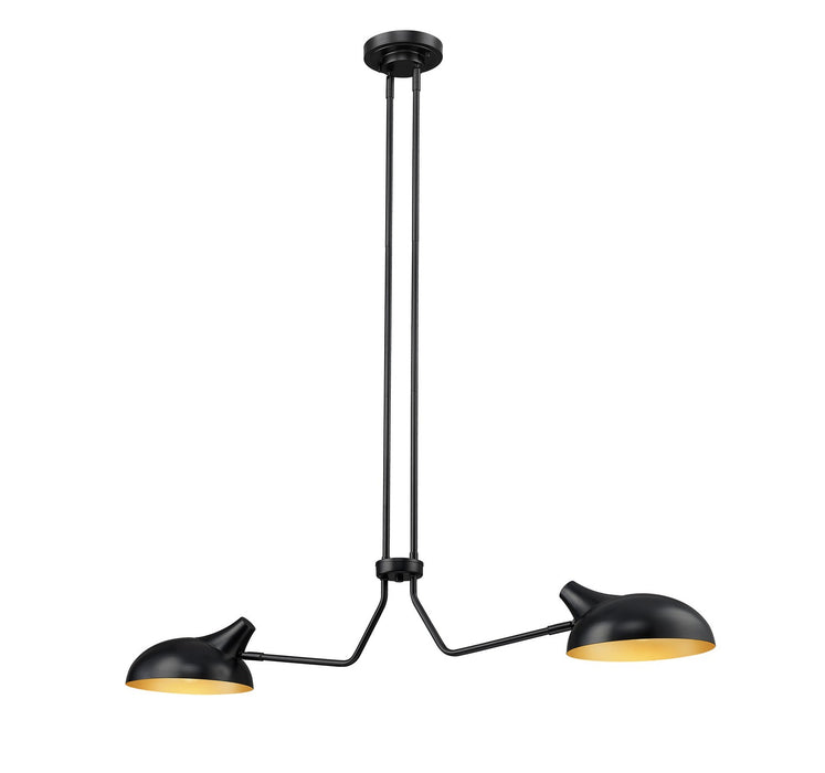 Bellamy Two Light Island Pendant in Matte Black by Z-Lite Lighting