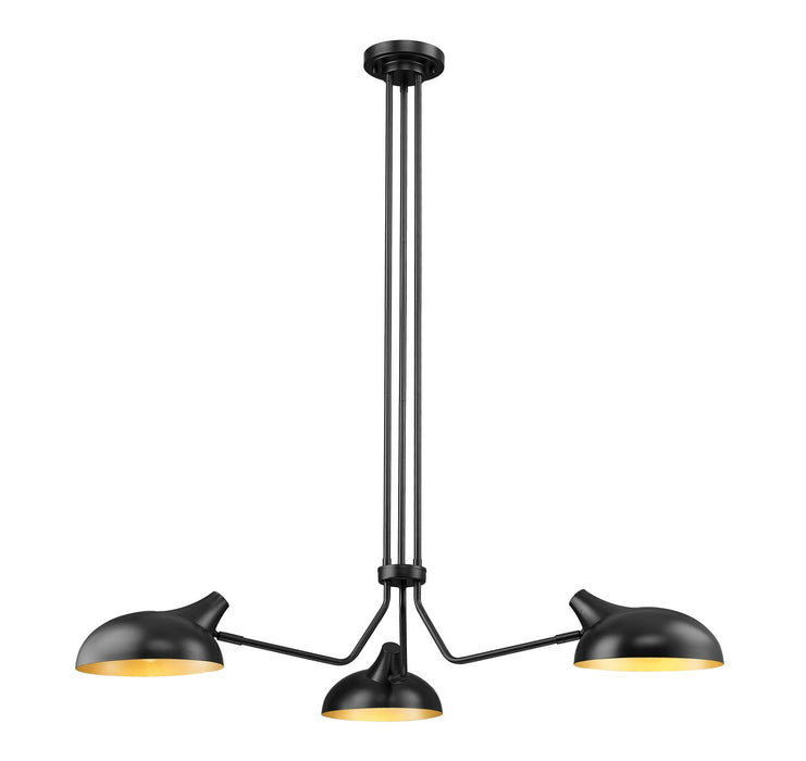 Bellamy Three Light Pendant in Matte Black by Z-Lite Lighting