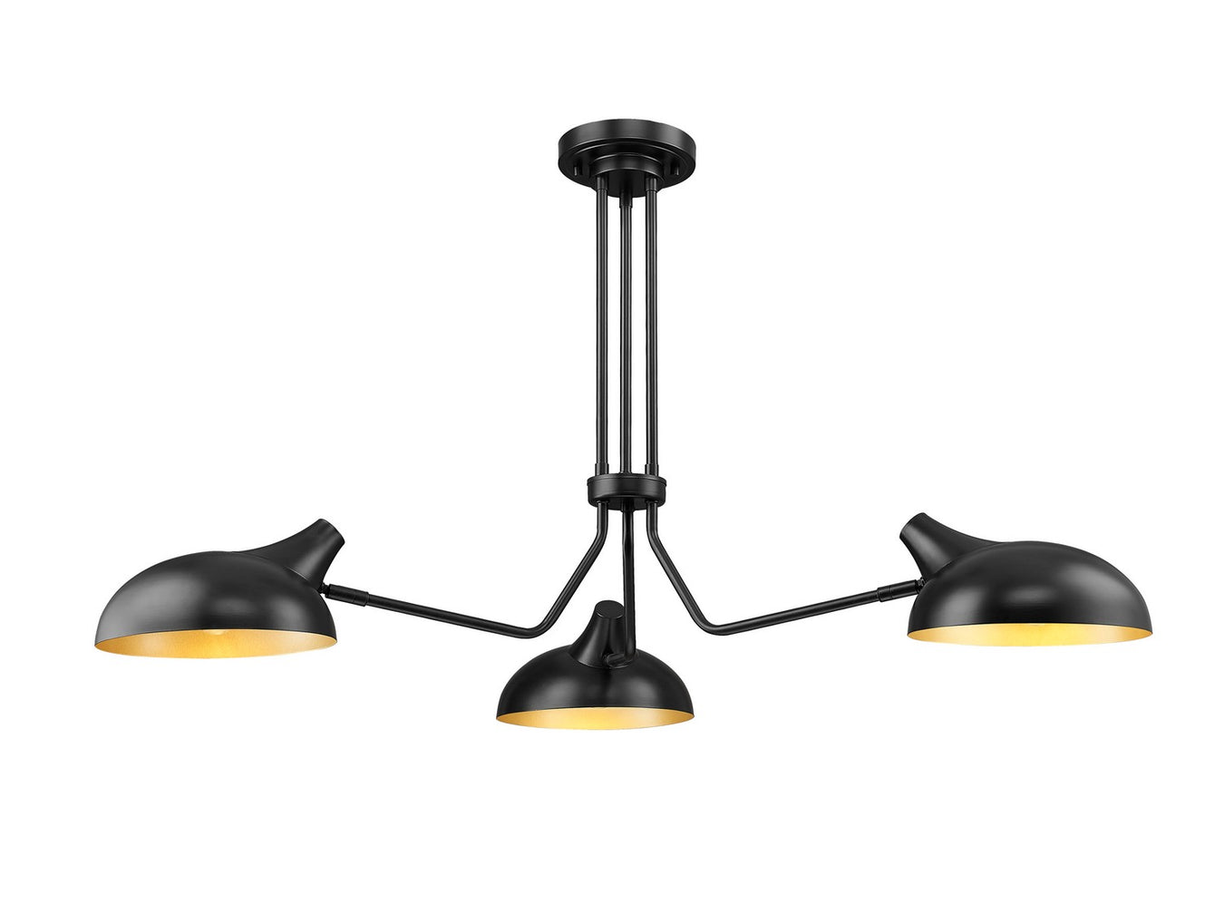 Bellamy Three Light Semi Flush Mount in Matte Black by Z-Lite Lighting