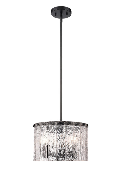 Glacier Three Light Pendant in Matte Black by Z-Lite Lighting