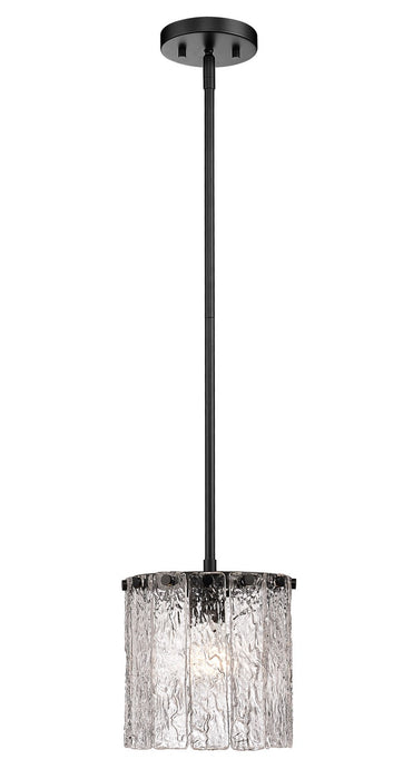 Glacier One Light Pendant in Matte Black by Z-Lite Lighting