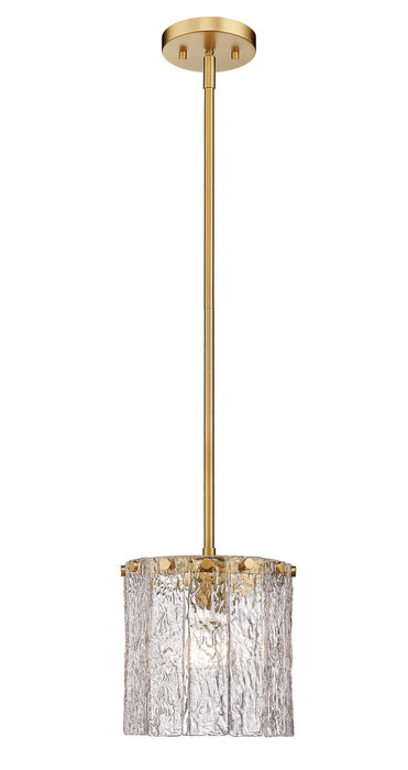 Glacier One Light Pendant in Modern Gold by Z-Lite Lighting