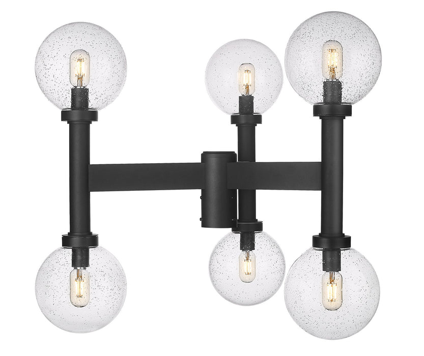 Laurent Six Light Outdoor Post Mount in Black by Z-Lite Lighting