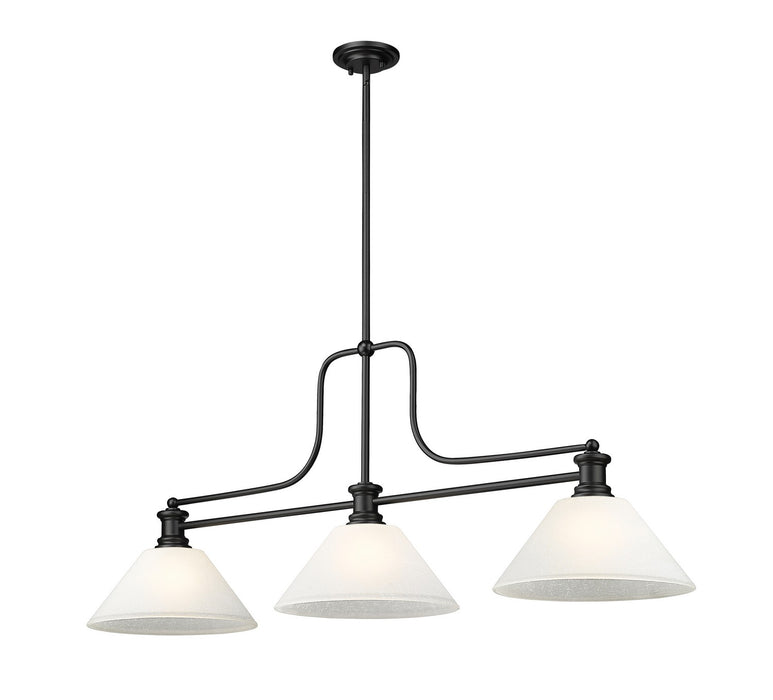 Melange Three Light Island Pendant in Matte Black by Z-Lite Lighting