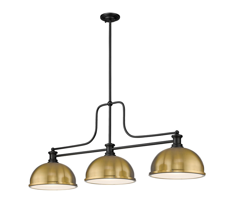 Melange Three Light Island Pendant in Matte Black by Z-Lite Lighting