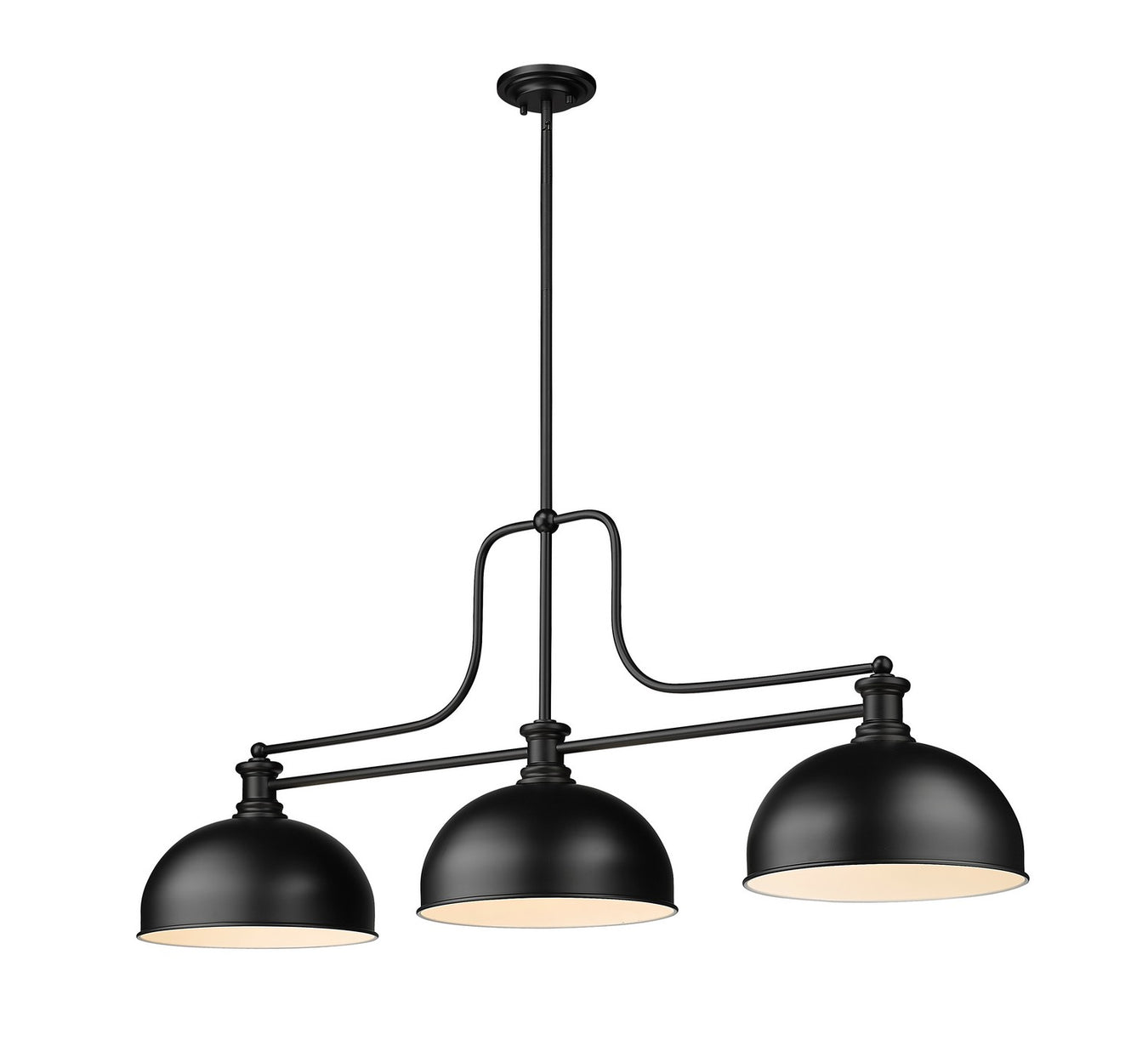 Melange Three Light Island Pendant in Matte Black by Z-Lite Lighting