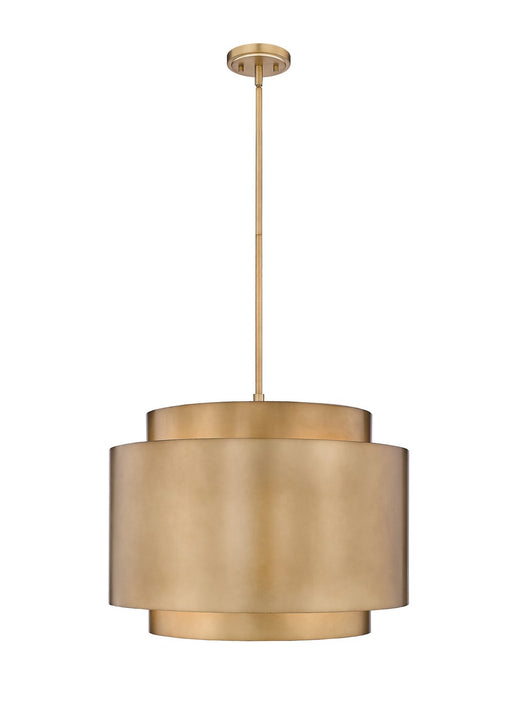 Harlech Four Light Pendant in Rubbed Brass by Z-Lite Lighting