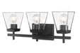 Lauren Three Light Vanity in Matte Black by Z-Lite Lighting