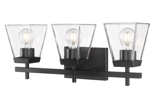 Lauren Three Light Vanity in Matte Black by Z-Lite Lighting