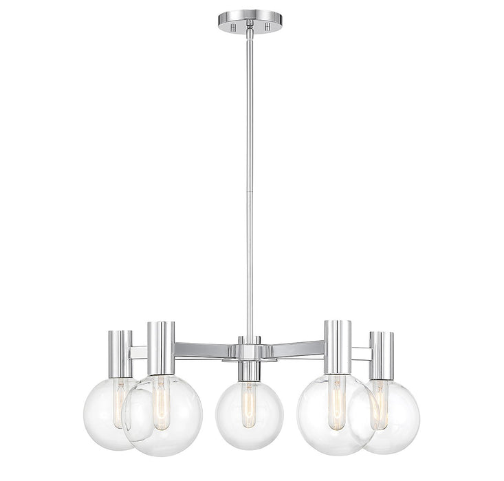 Wright Five Light Chandelier in Chrome