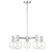 Wright Five Light Chandelier in Chrome