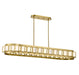 Gideon Eight Light Linear Chandelier in Warm Brass