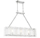 Genry Three Light Linear Chandelier in Polished Nickel