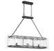 Genry Three Light Linear Chandelier in Matte Black