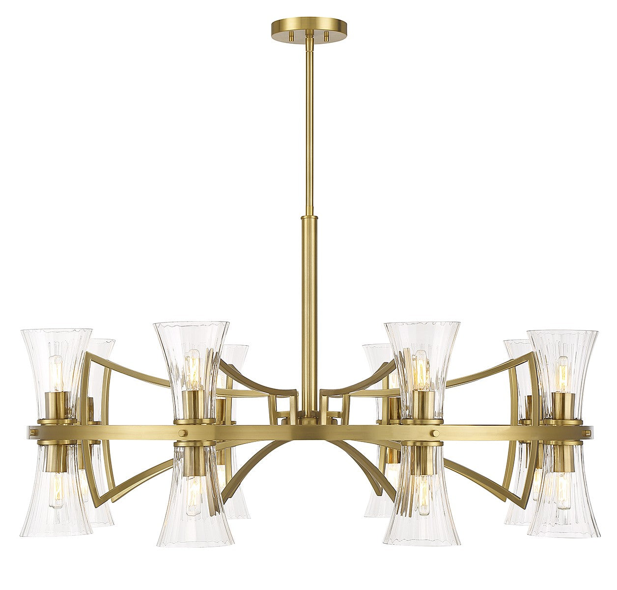 Bennington 16 Light Chandelier in Warm Brass