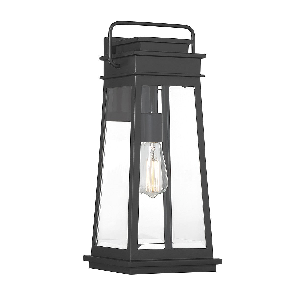 Boone One Light Outdoor Wall Lantern in Matte Black