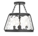 Crawford Three Light Semi-Flush Mount in Matte Black