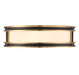 Alberti Four Light Flush Mount in Matte Black with Warm Brass