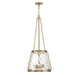 Crawford Four Light Pendant in Warm Brass