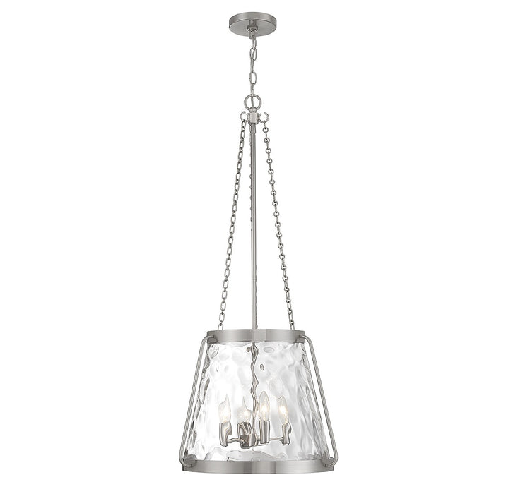 Crawford Four Light Pendant in Satin Nickel