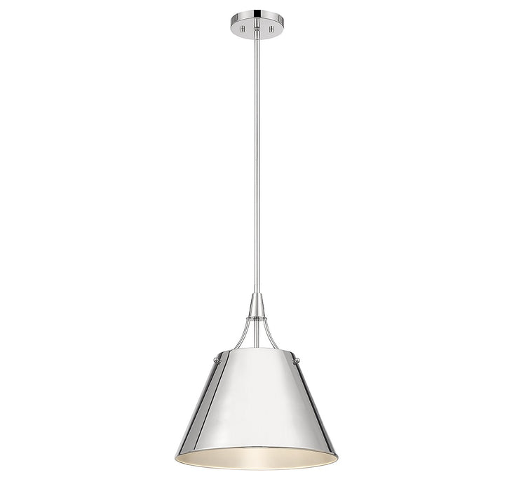 Willis One Light Pendant in Polished Nickel