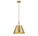 Willis One Light Pendant in Warm Brass