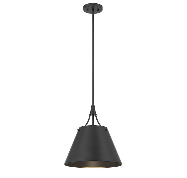 Willis One Light Pendant in Matte Black