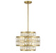 Renzo Three Light Pendant in Warm Brass