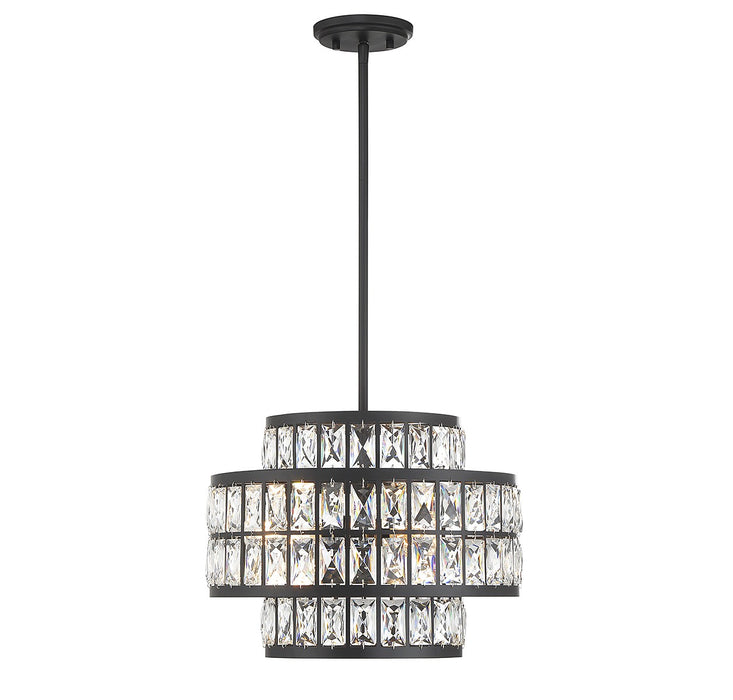 Renzo Three Light Pendant in Matte Black