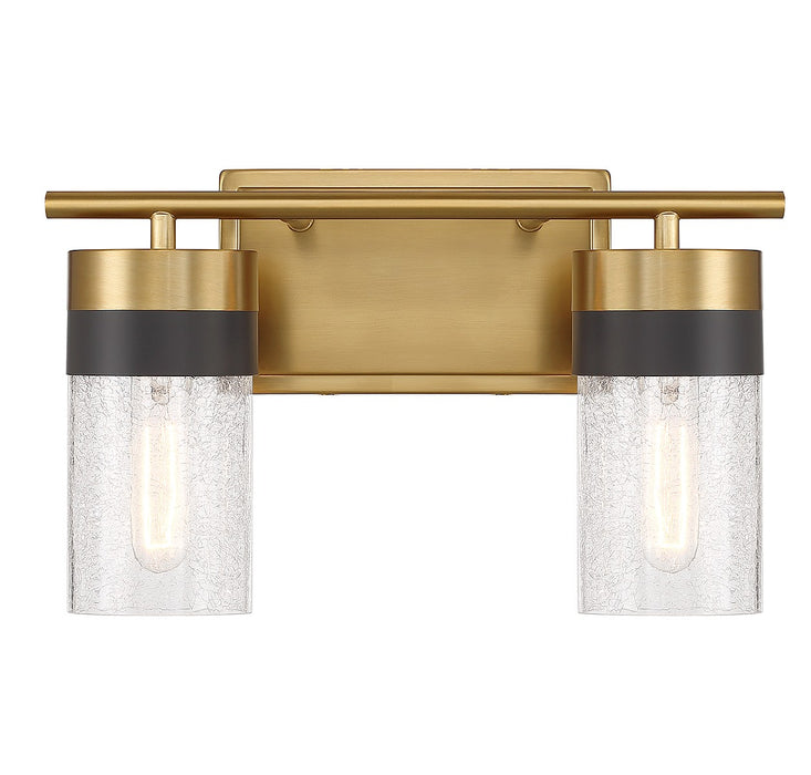 Brickell Two Light Bathroom Vanity in Warm Brass