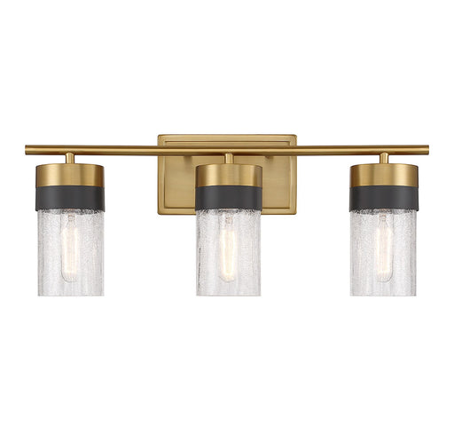 Brickell Three Light Bathroom Vanity in Warm Brass