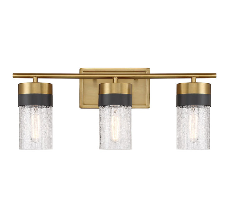 Brickell Three Light Bathroom Vanity in Warm Brass