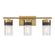 Brickell Three Light Bathroom Vanity in Warm Brass