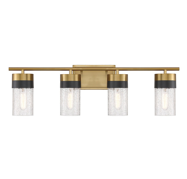 Brickell Four Light Bathroom Vanity in Warm Brass