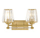 Garnet Two Light Bathroom Vanity in Warm Brass