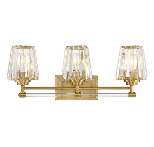 Garnet Three Light Bathroom Vanity in Warm Brass